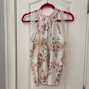 Elegant Floral Lace Trim Blouse